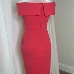 Classy coral red Calvin Klein cocktail dress